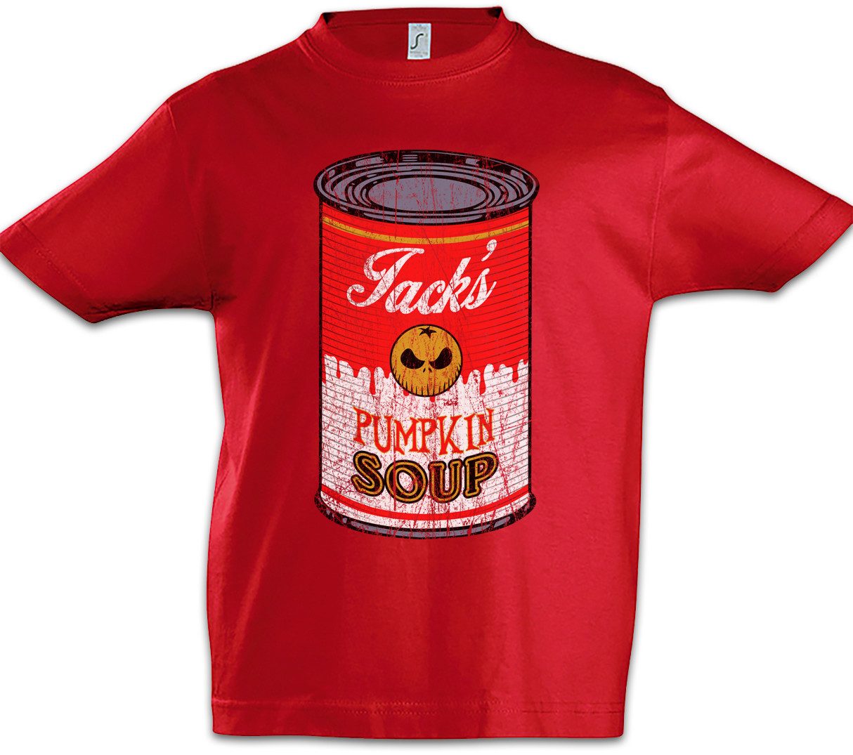 Print-Shirt Jack's Pumpkin Soup I Kinder T-Shirt Kürbis Nightmare Gesicht