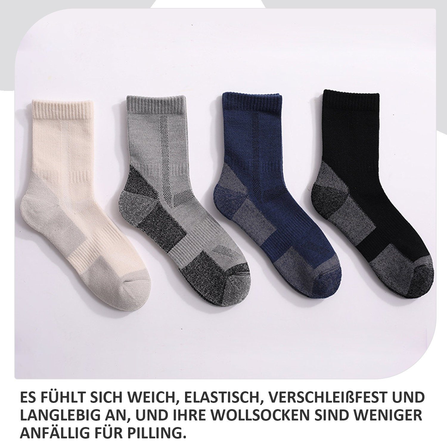 Warme rutschfest, Daisred Winter Herren Komfortsocken 1 Sportsocken Paar Socken Grau schweißabsorbierend