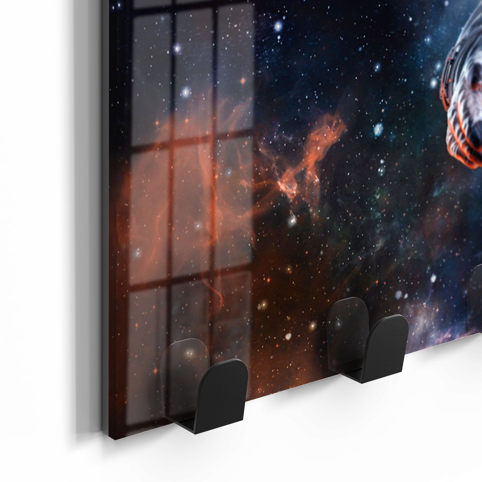 Astronaut', Glas DEQORI Garderobe Paneel magnetisch Kleiderhaken beschreibbar 'Schwereloser