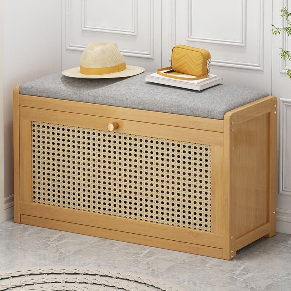 VEVOR Schuhbank Bambus | Sitzbank Mit 3 Fächern | 130kg Belastbar