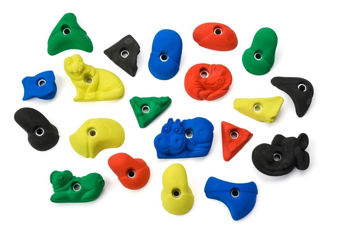 Kletterbude Kletterwand Kinder Klettergriffe Set EASY – bunt & sicher inkl. Befestigungen
