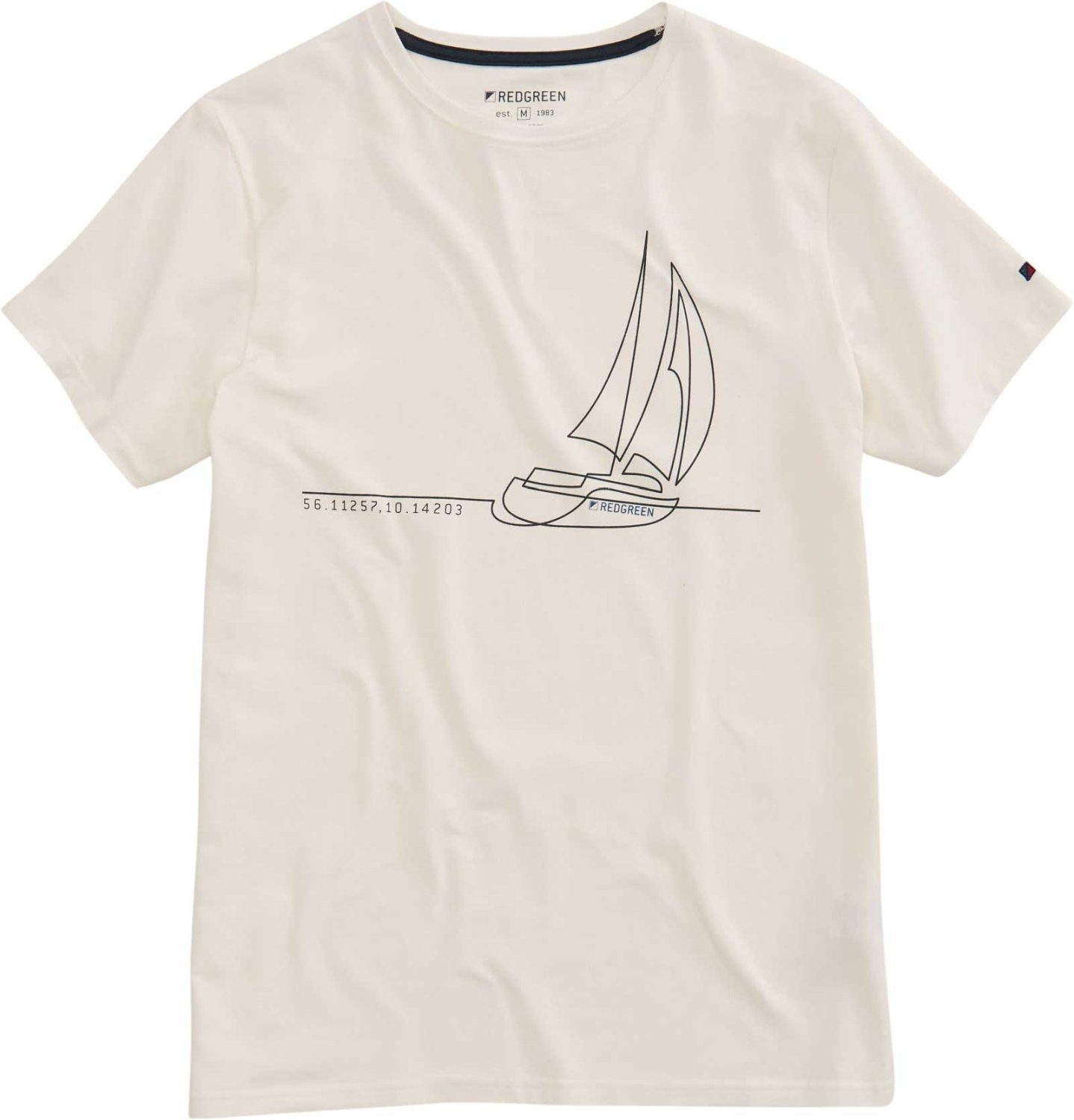 REDGREEN Chet mit Segelboot Print cremeweiß Print-Shirt