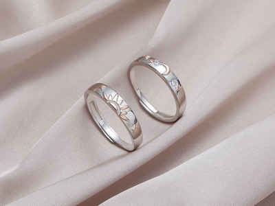 Eyecatcher Fingerring Freundschaftsring Sonne und Mond Ring Set Silber, Größenverstellbar, Freundschaftsring