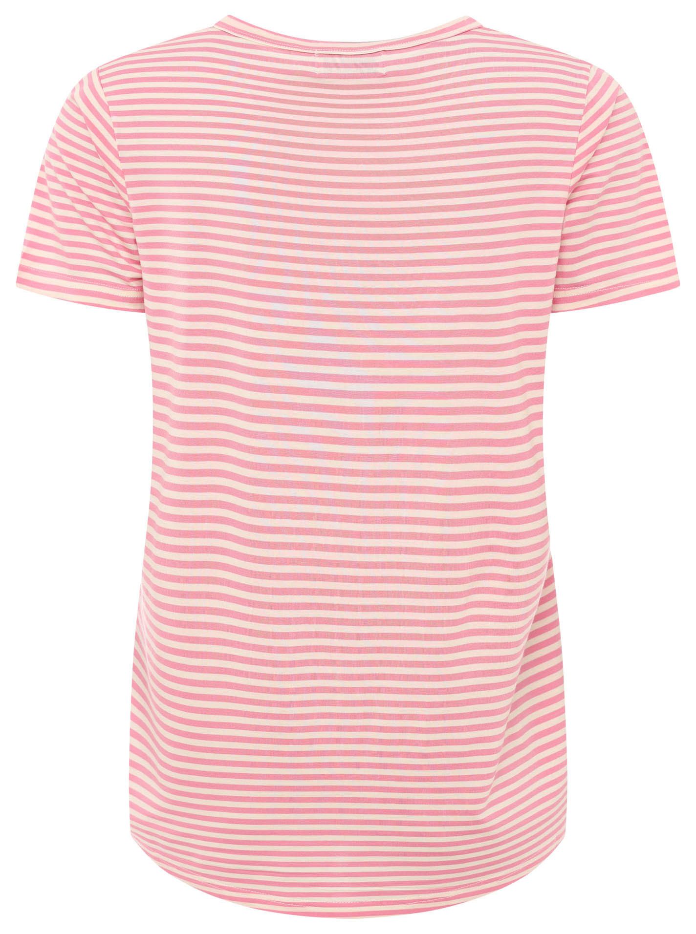 Zwillingsherz T-Shirt "Positive Vibes" gestickter Statement Schriftzug, Rundhals