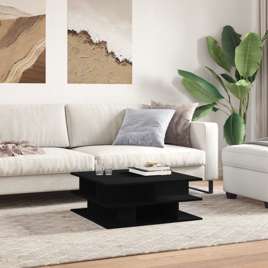 vidaXL Couchtisch Couchtisch Schwarz 70x70x29 cm Holzwerkstoff (1-St)