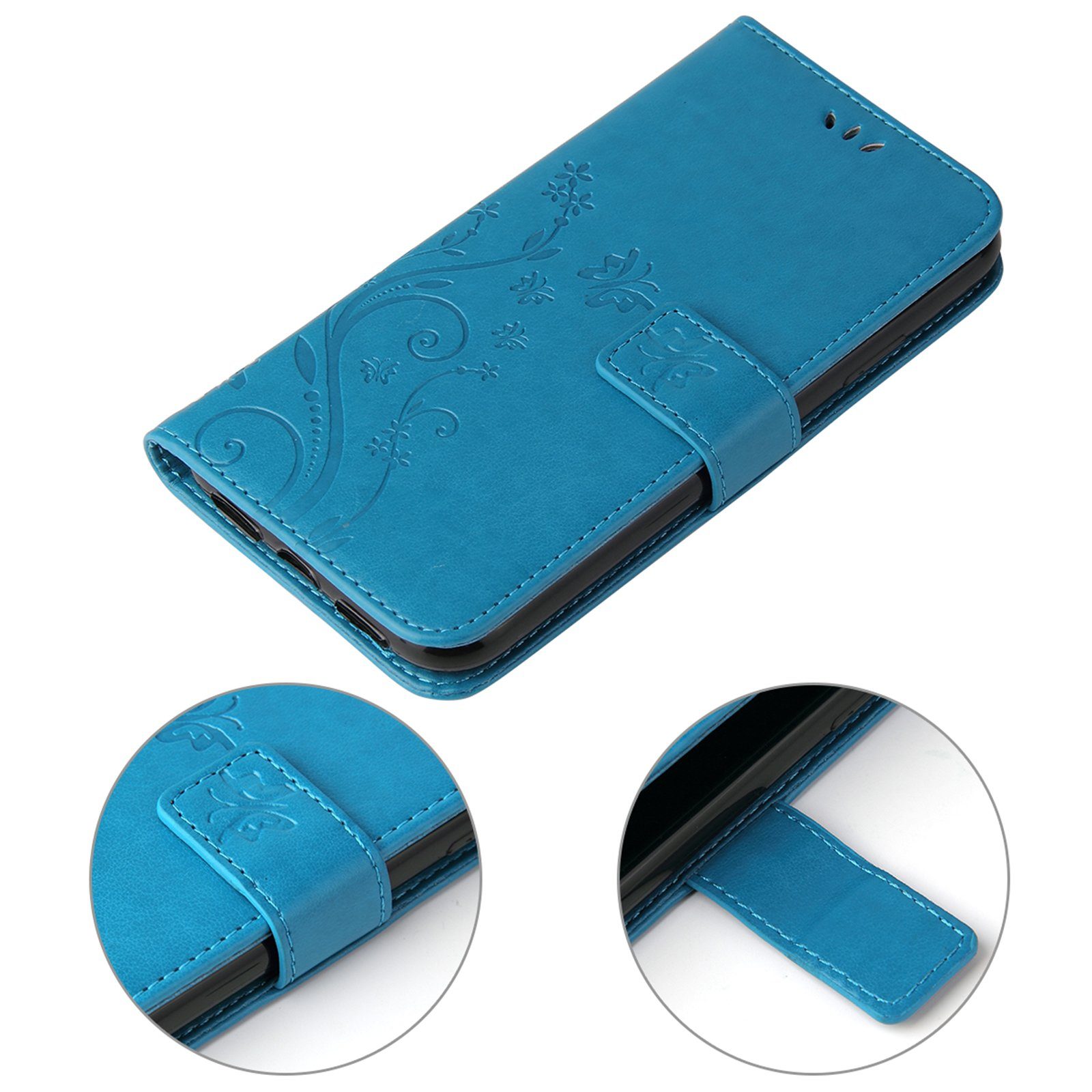 Tec-Expert Handyhülle Cover Tasche Hülle für Xiaomi Redmi A3 6.71 Zoll, 6.71, Klapphülle Case mit Kartenfach Fliphülle aufstellbar, Motiv Blumen