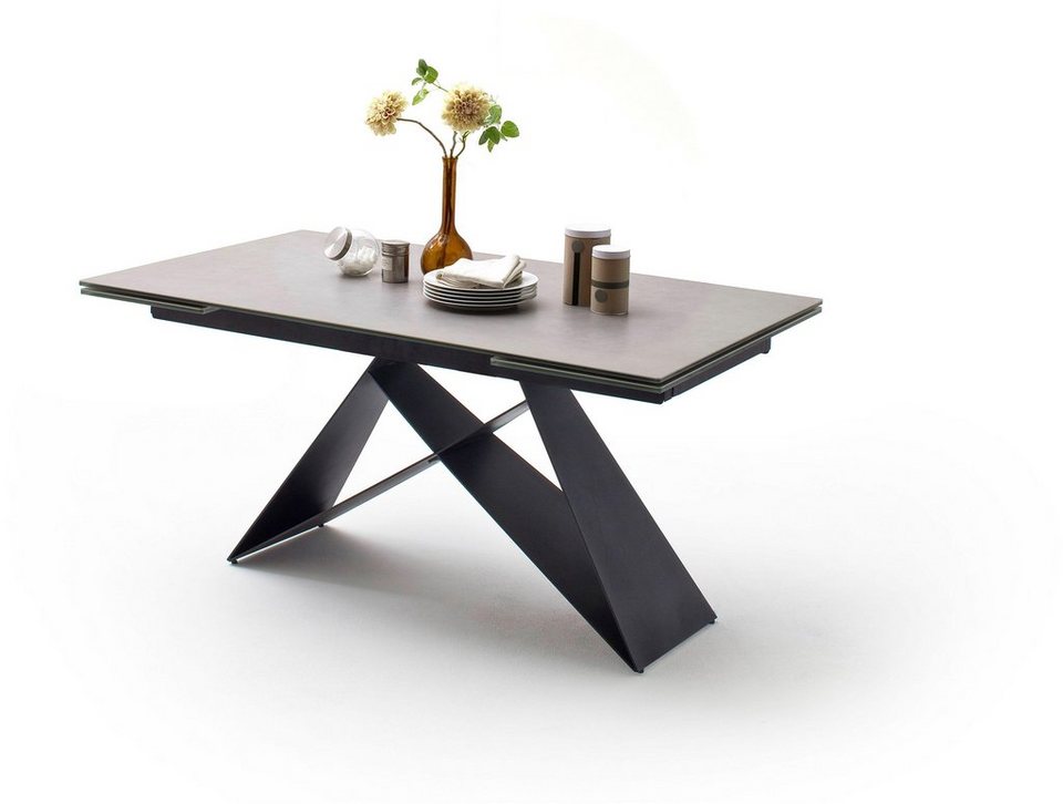 MCA furniture Esstisch Kobe, Esstisch Glas-Keramik mit Stirnauszug,  Ausziehbarer Tisch mit hochwertigen Stirnauszug, ausziehbar bis max. 240 cm