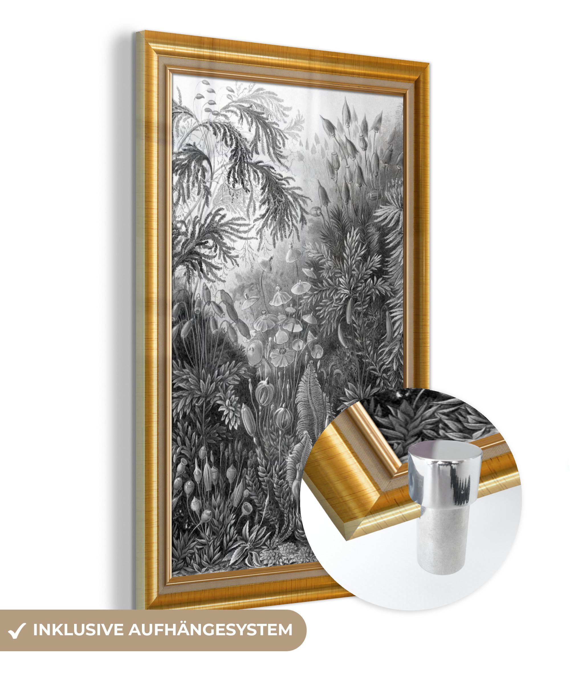 MuchoWow Acrylglasbild Kunst - Maler - Gold - Liste, (1 St), Glasbilder - Bilder auf Glas Wandbild - Foto auf Glas - Wanddekoration