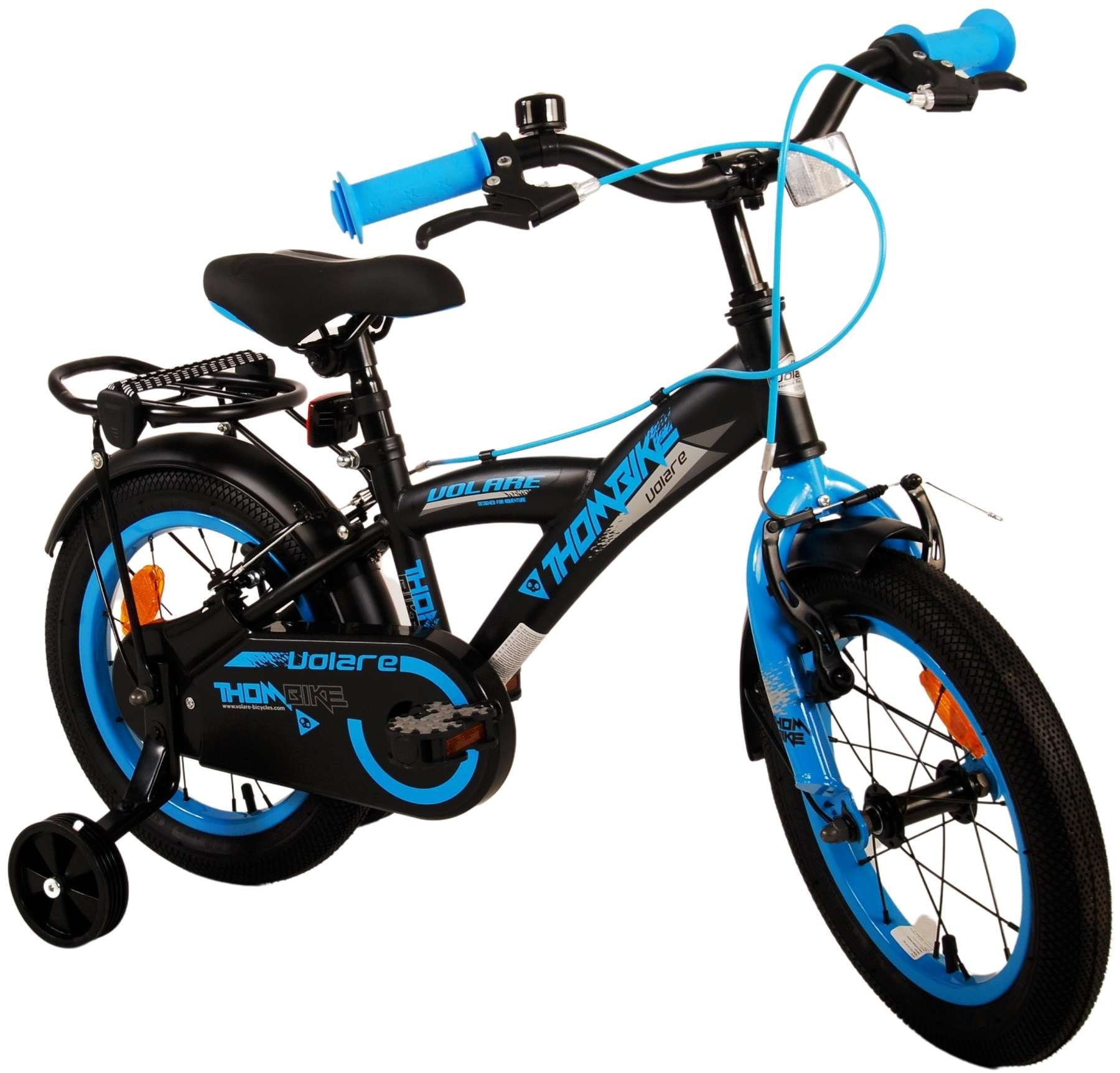 Blau - ohne - - Zoll Stützräder mit Kinderrad Schaltung TPFSports Sicherheitsgriffe), Zoll Thombike Fahrrad Jungen Jungs Gang, Kinder 1 (Jungsfahrrad 2x Fahrrad - Volare - mit Kinderfahrrad Handbremse, 14 14