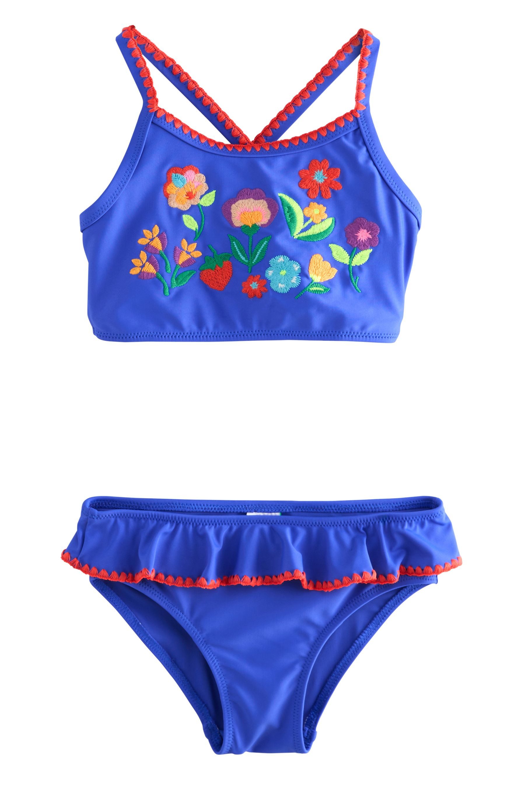 Bustier-Bikini Bikini mit Stickerei