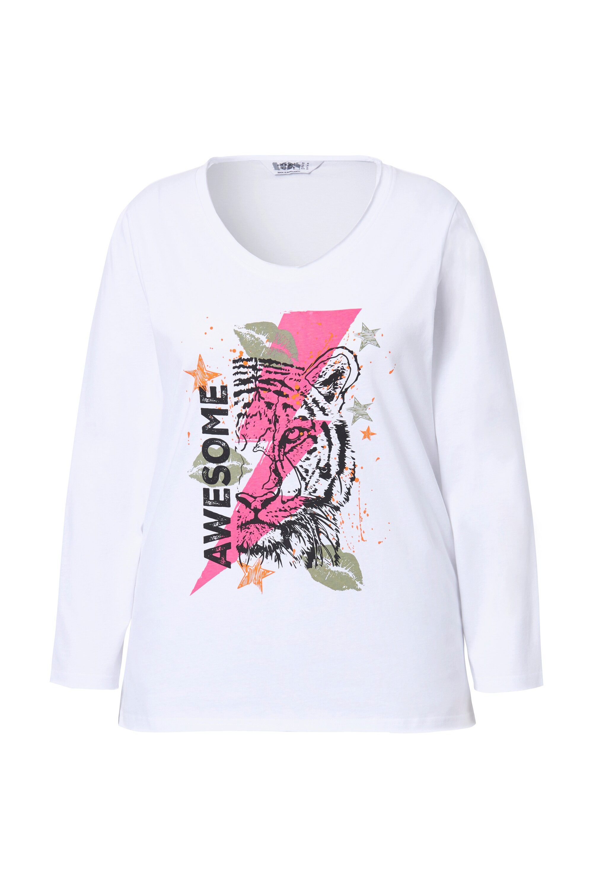 Angel of Style T-Shirt T-Shirt A-Linie Tiger-Motiv offenkantig günstig online kaufen