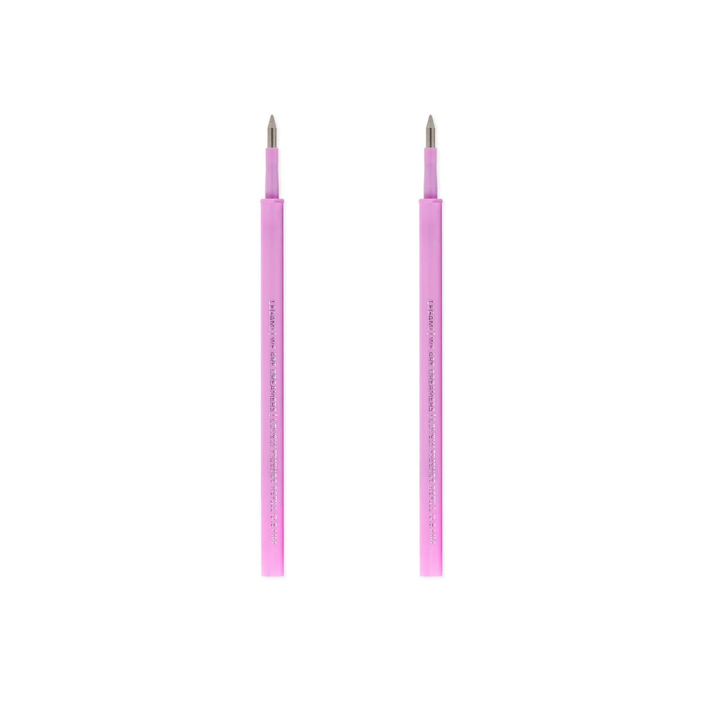 Legami Gelschreiber 2er-Set Ersatzminen Lovely Friends Gelstifte Lila 0,5 mm