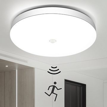 LETGOSPT Deckenleuchte 12/18W LED Deckenlampe mit Bewegungsmelder, LED fest integriert, ‎Kaltweiß, 6000K Badezimmer Lampe, IP54 Wasserfeste