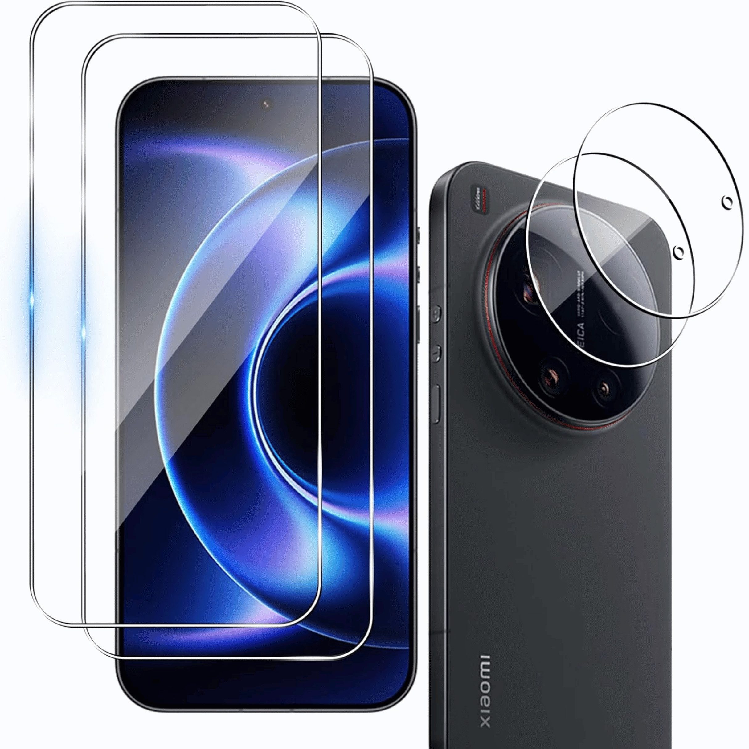 SmartUP Displayschutzglas 2X Schutzglas für Xiaomi 17 Ultra Display Kamera Panzerfolie Screen 9H für Xiaomi 17 Ultra, 4 Stück, Rundumschutz, passgenaue Verarbeitung