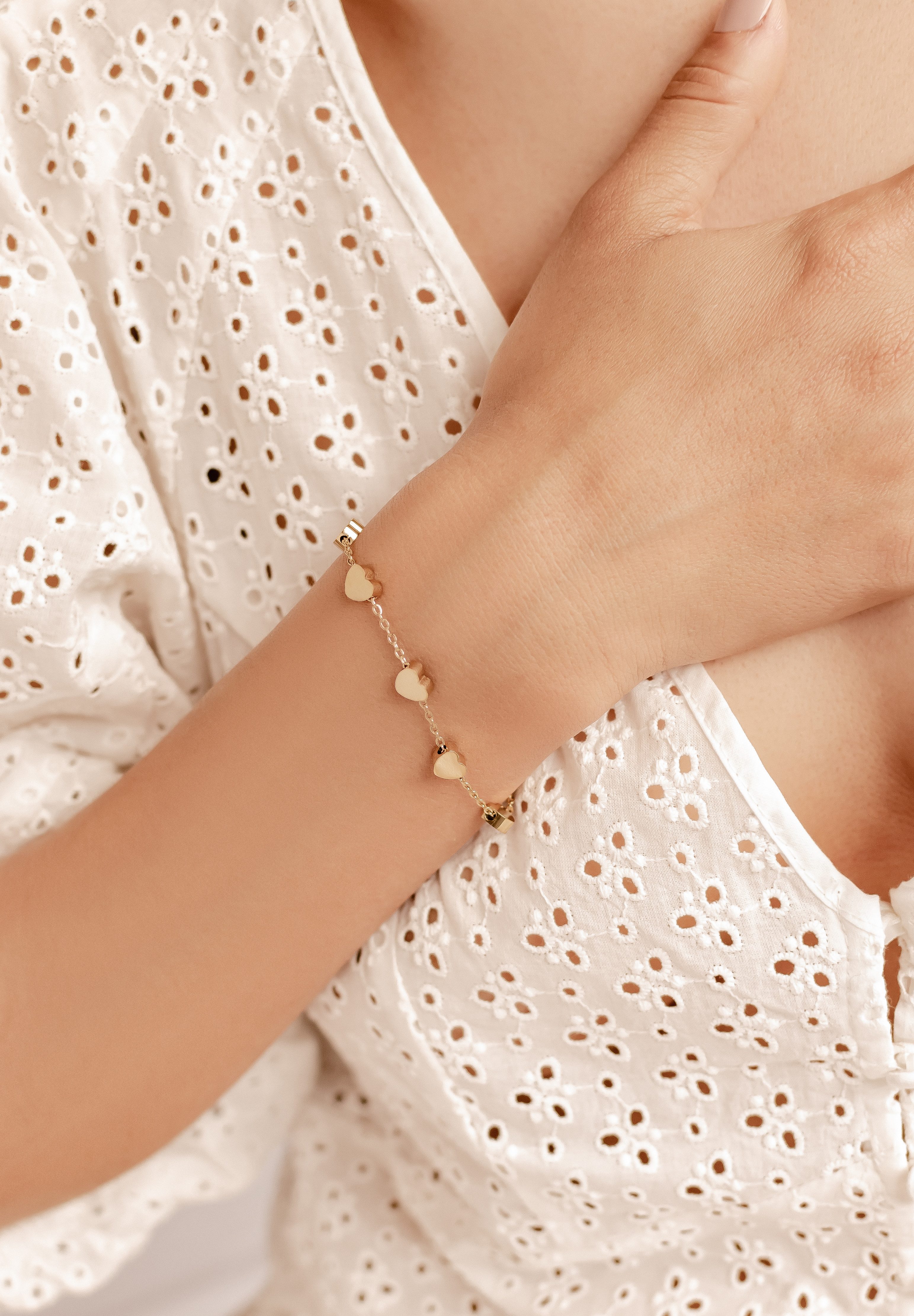 Hey Happiness Charm-Armband Liebe Herz, Romantische Edelstahl Armkette Dame günstig online kaufen