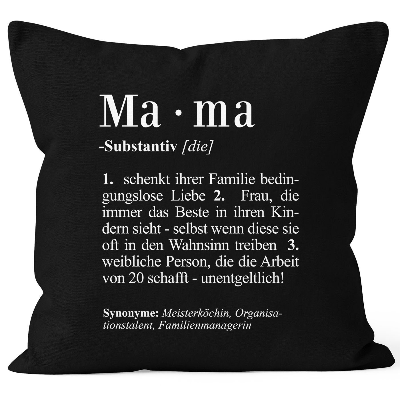 MoonWorks Dekokissen Kissen-Bezug Mama Definiation Dictionary Duden Wörterbuch Kissen-Hülle Deko-Kissen Baumwolle MoonWorks®