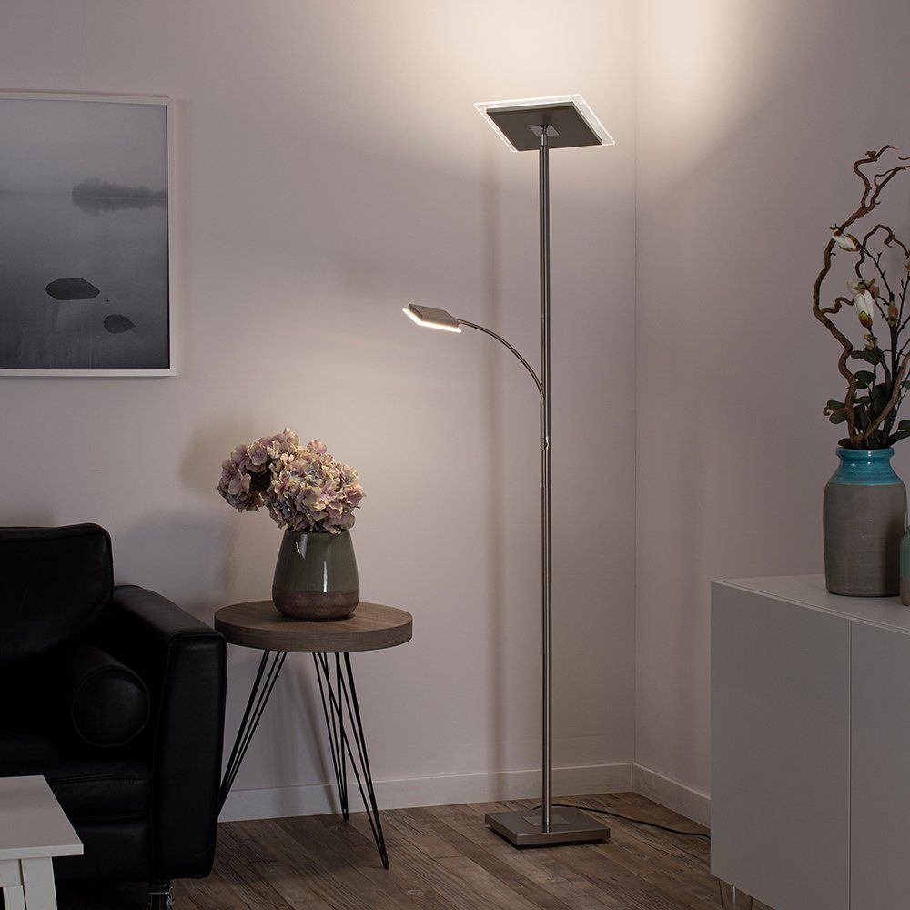 SellTec LED Deckenfluter LED Stehleuchte Fernbedienung, dimmbar über Touchdimmer, Fernbedienung, 1xLED-Board / 24.8 Watt, warmweiß - kaltweiß, CCT Farbwechsel warmweiß - kaltweiß, dimmbar