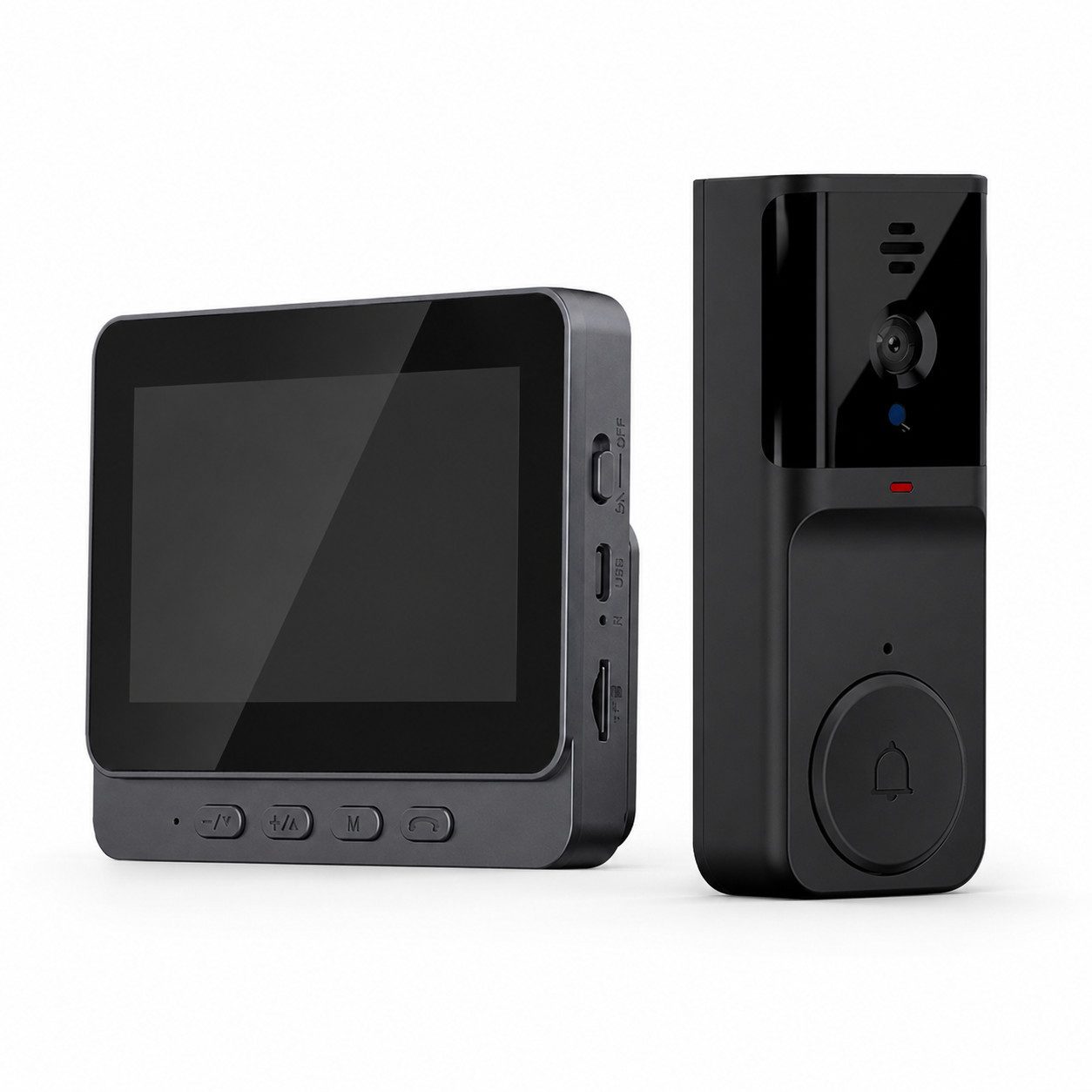 Tekoo Video-Türsprechanlage Video Türklingel Funk mit Kamera & 4,3" Monitor, Gegensprech (Innenbereich, geschützter Außenbereich, Set, 2-teiliges Set (Außeneinheit + Monitor), 125° Weitwinkel, Nachtsicht, 2-Wege-Audio, 4,3 Zoll Monitor)