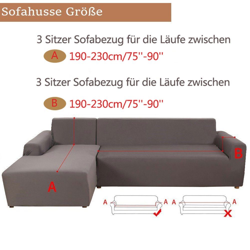 Sofahusse »L Form Schnittsofa Husse Sofabezug, Stretch Jacquard, Universal,  3 Sitzer+3 Sitzer«, Rosnek, mit Strukturoptik online kaufen | OTTO