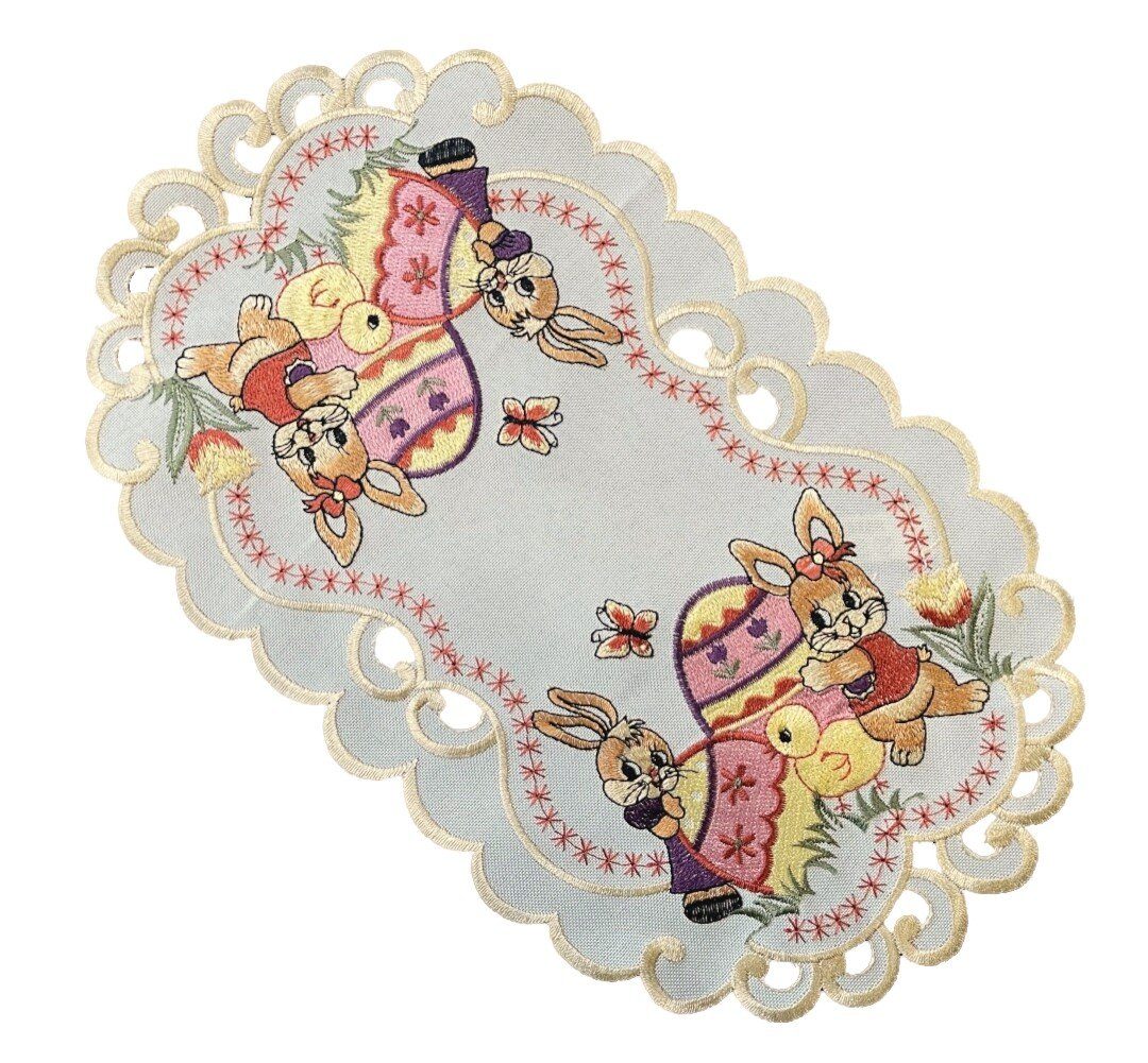 Westernlifestyle Tischdecke Osterdecke beige rosa Ostern Osterhasen Tischlä günstig online kaufen