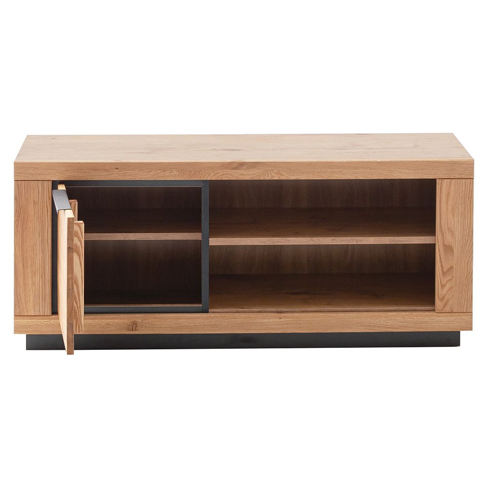 Lomadox Lowboard GIUSTINO-06, Eiche teilmassiv geölt, Massivholzfronten, 123cm breit
