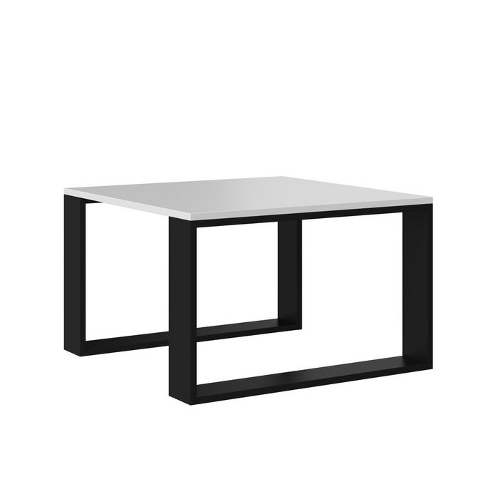 Home Collective Couchtisch Beistelltisch Loft Design kratzfeste Oberfläche Wohnzimmer Couch Tisch Beistell 67x67x40 cm (LxBxH) weiß schwarz