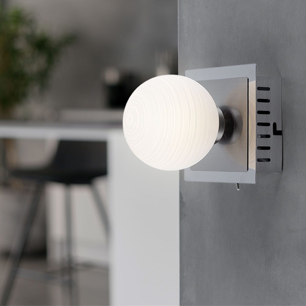 FISCHER & HONSEL LED Wandleuchte, LED-Leuchtmittel fest verbaut, Warmweiß, Wandleuchte Kugel Wandlampe Glaskugel Kugelleuchte Wand innen