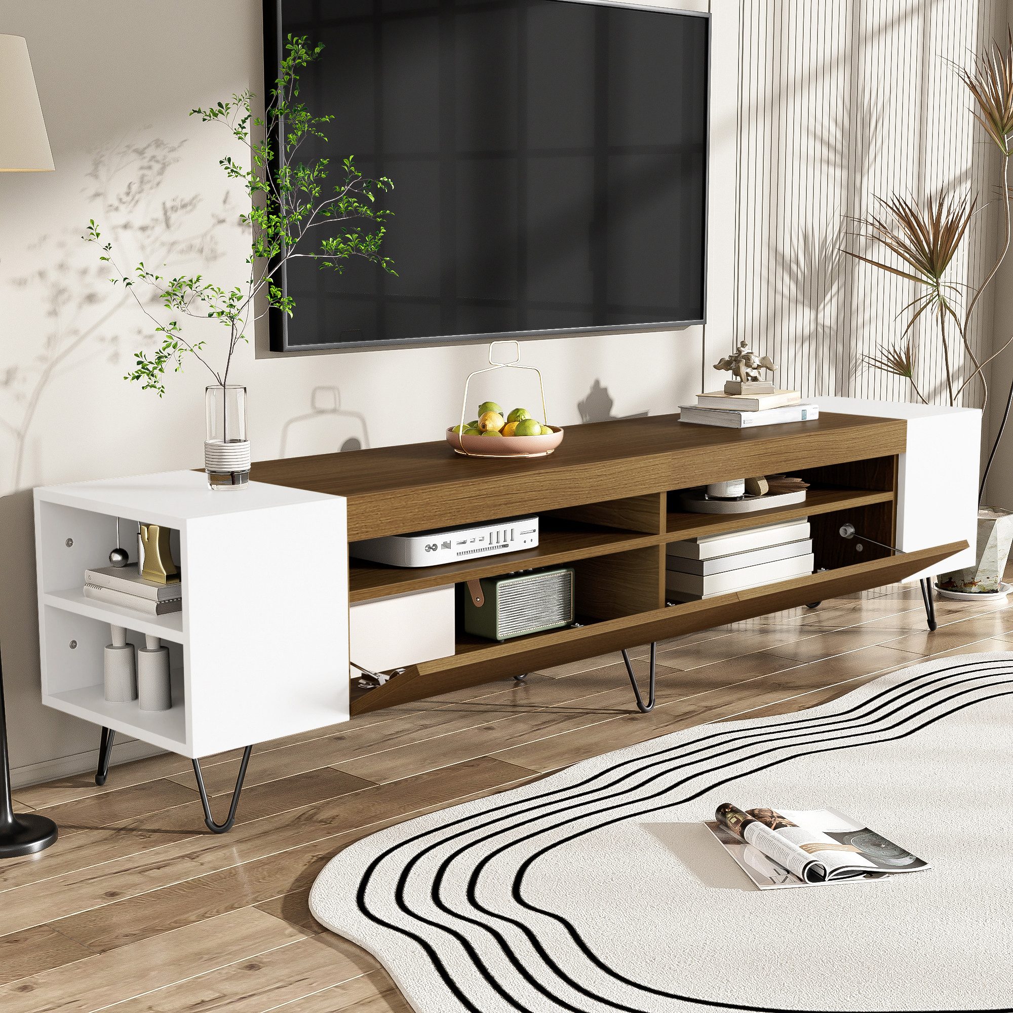 Merax Lowboard Landhaus Altholzoptik, Fernsehtisch TV günstig online kaufen