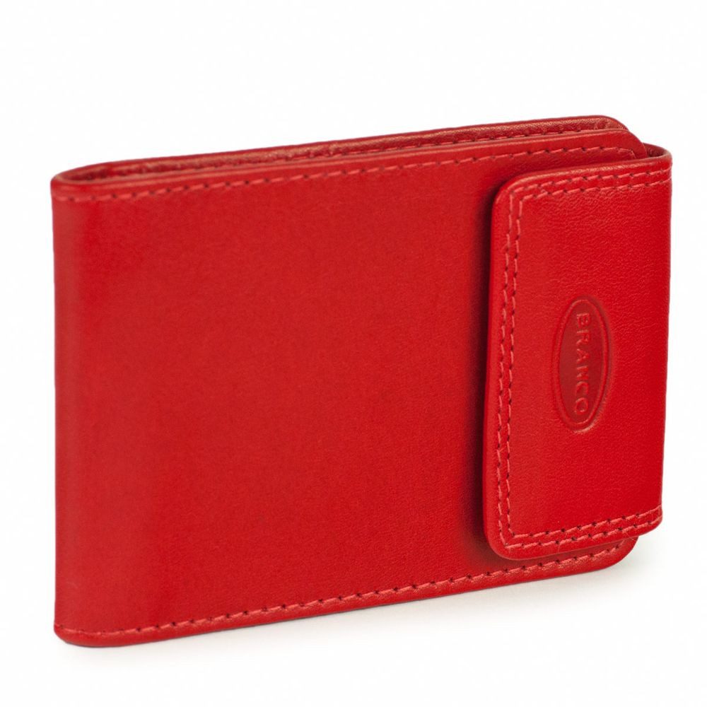 BRANCO Kartenetui Karten-Mäppchen / Kreditkarten-Etui, Leder, Rot, Branco br-361