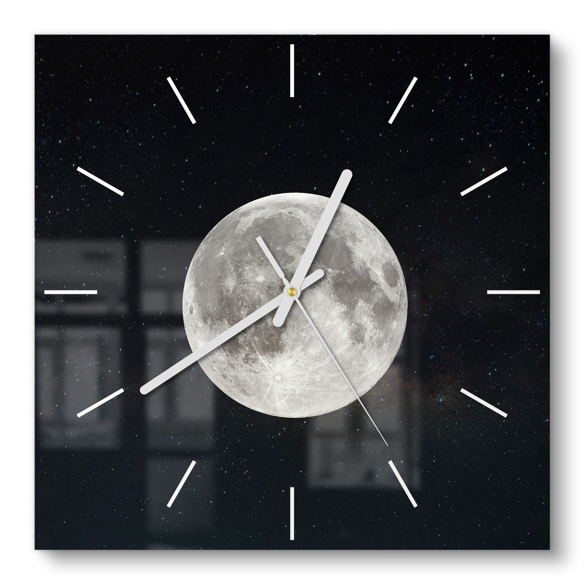 DEQORI Wanduhr 'Mondnachtzauber' (Glas Glasuhr modern günstig online kaufen