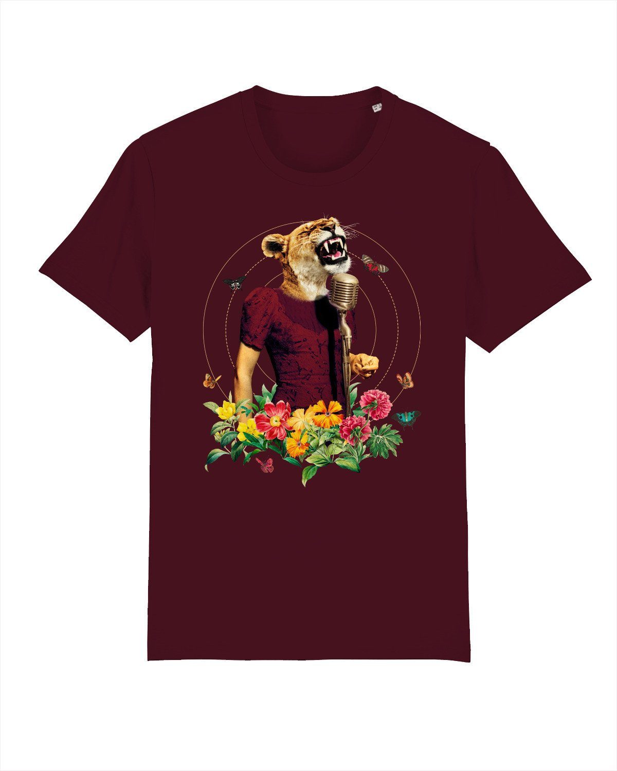 wat? Apparel Print-Shirt Fancy Lion (1-tlg) weinrot