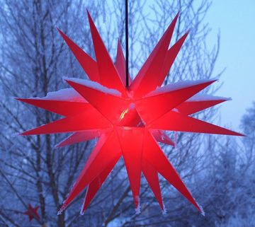 Guru-Shop LED-Stern für außen LED Melchior Outdoor II Rot, 3D Außenstern Ø 60.., Leuchtmittel inklusive