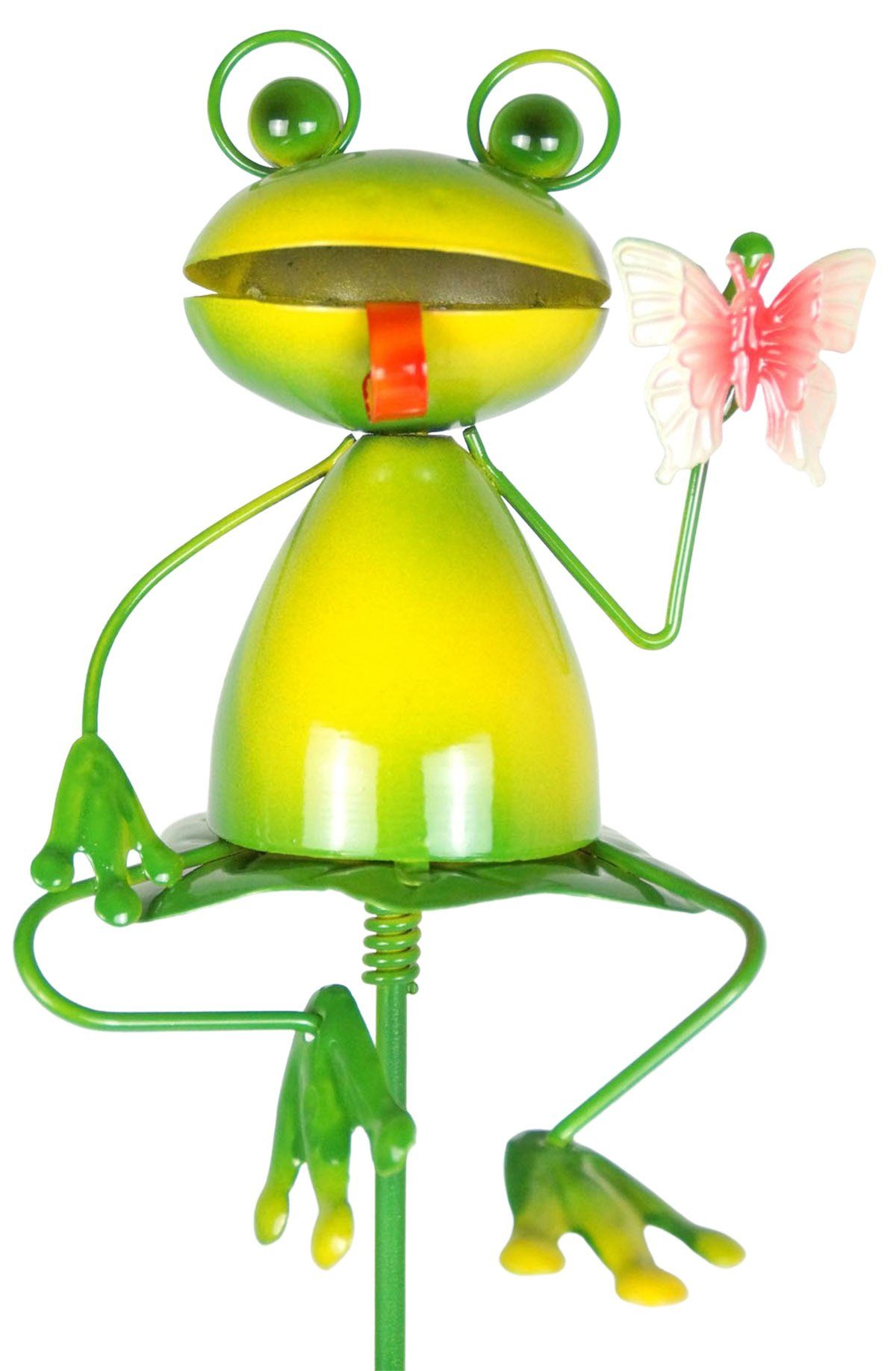 Gartenstecker Blume mit Gartenstecker Frosch Gartenursel