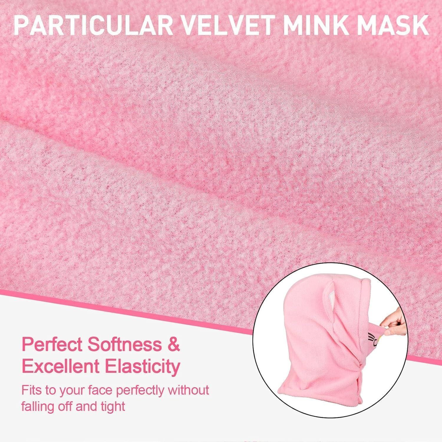 LuxusKollektion Sturmhaube Sturmhaube Kinder Winter Thermofleece Einheitsgröße Katze Rose Rot