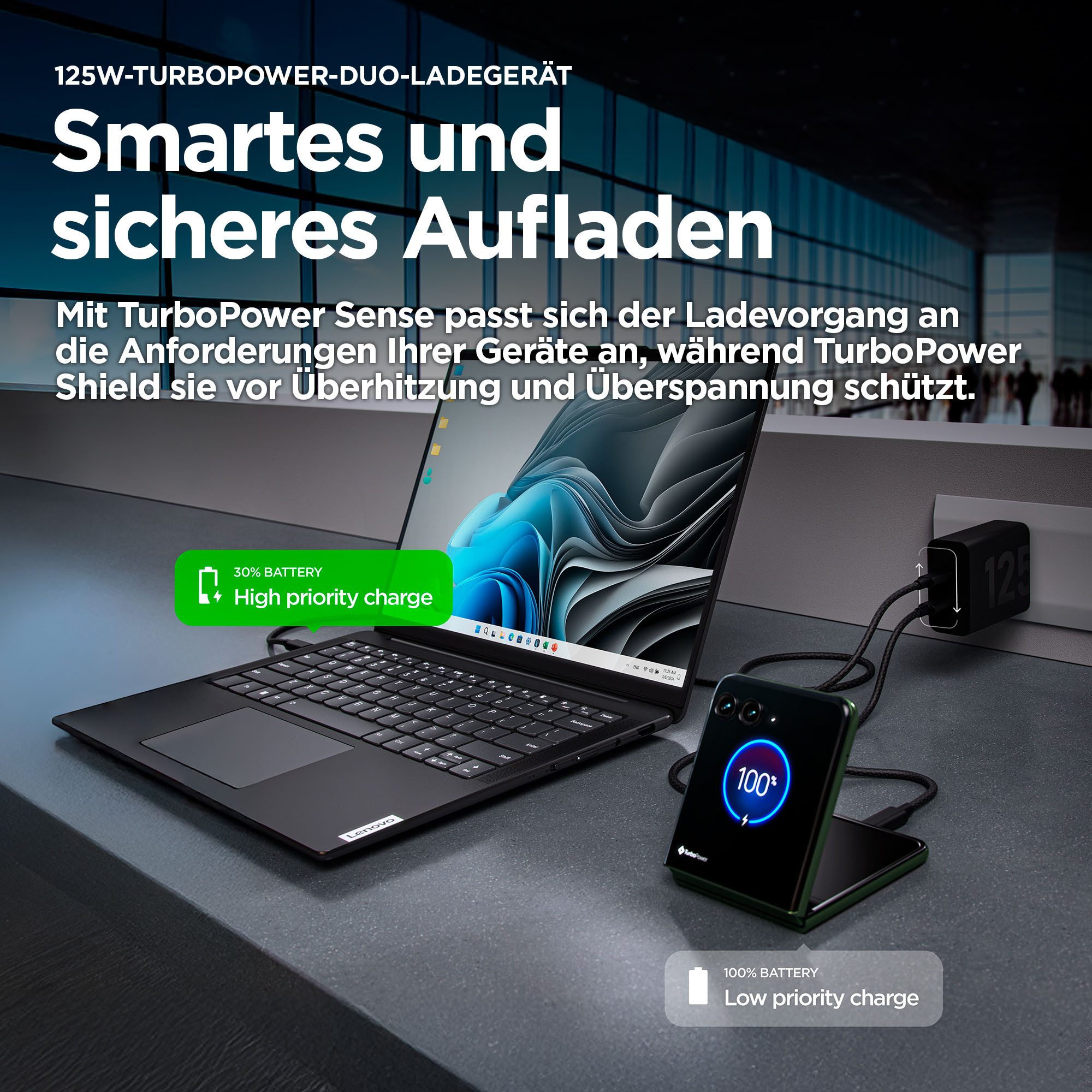 Motorola 125W-TURBOPOWER™ DUO Smartphone-Ladegerät