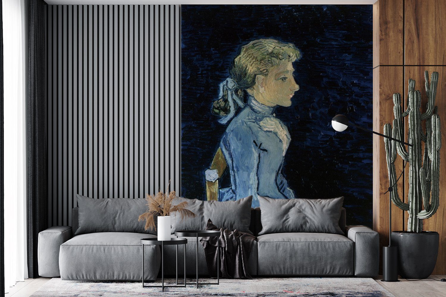 Vinyl Ravoux Tapete Porträt von Wohnzimmer, van Wandtapete Matt, St), Gogh, MuchoWow Montagefertig bedruckt, für - Adeline Vincent (4 Fototapete