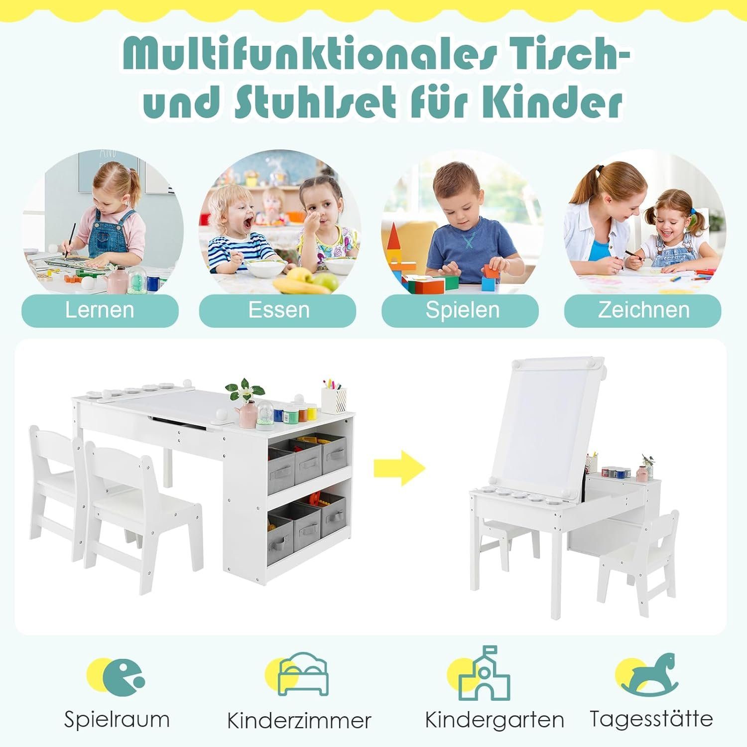 KOMFOTTEU Kindersitzgruppe, (Set, 3-tlg), mit Stauraum & Maltisch günstig online kaufen