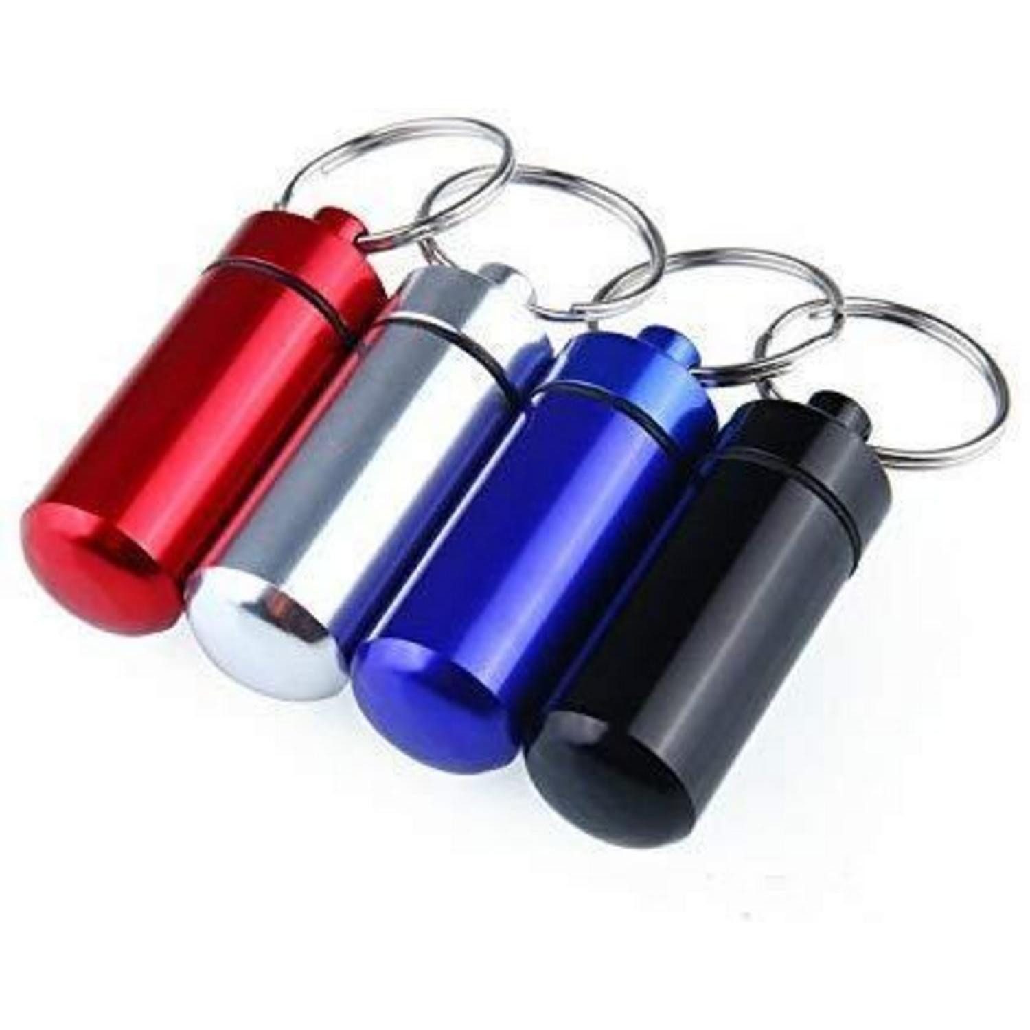 LuxusKollektion Pillendose Pillenbox Aluminium Set 4-tlg wasserdicht bunt (4 St)