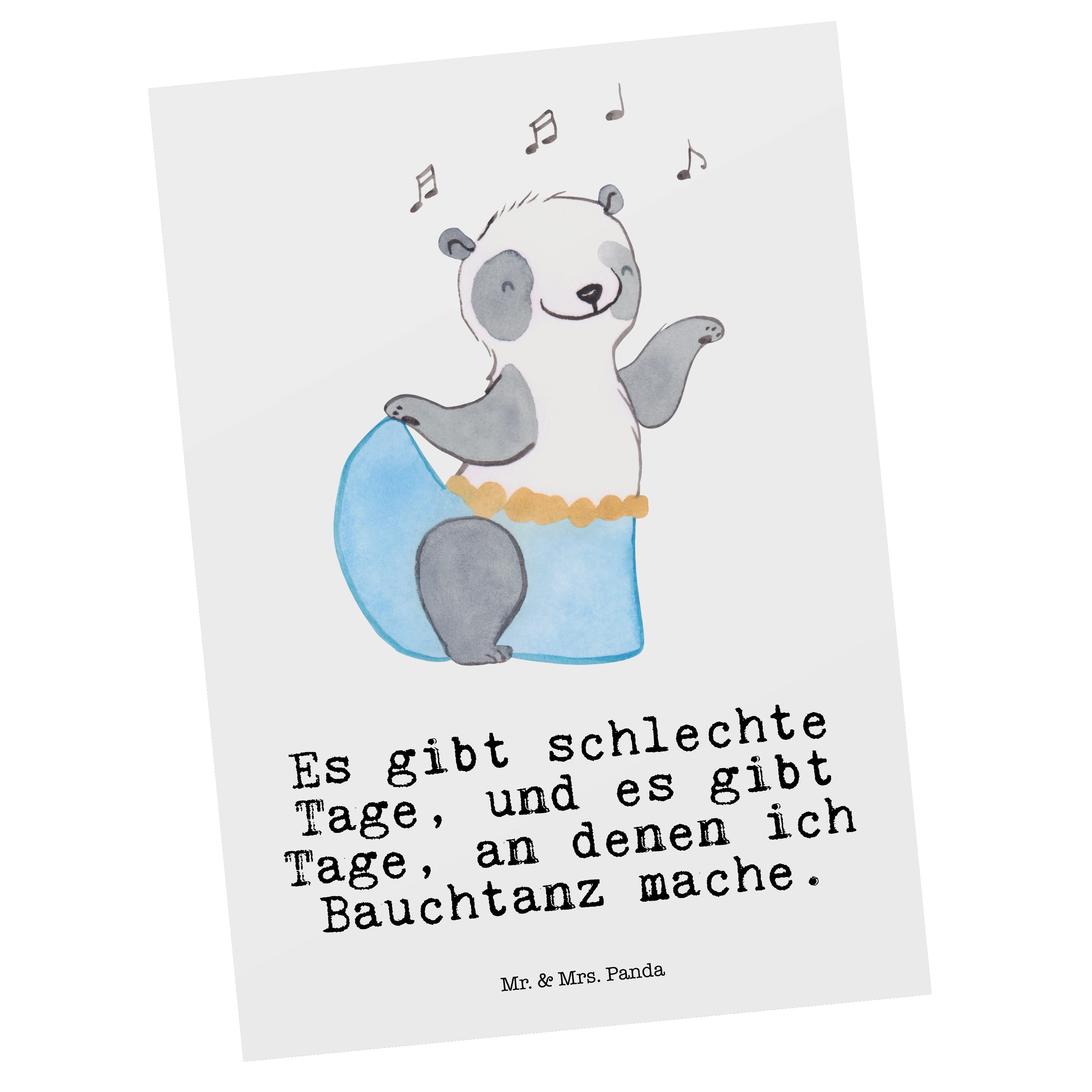 Mr. & Mrs. Panda Postkarte Panda Bauchtanz Tage - Weiß - Geschenk, Tanzen, Dankeschön, Einladung