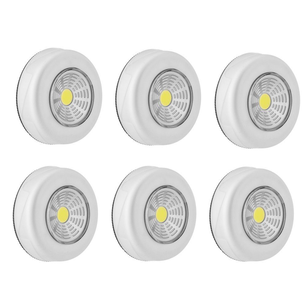 LETGOSPT LED Unterbauleuchte Küche Touch Lampe tageslichtweiß, Batterien, LED fest integriert, Tageslichtweiß, kabellose LED-Nachtlichter, tragbare Nachttischlampe zum Stillen 6 Stück LED Nachtlicht