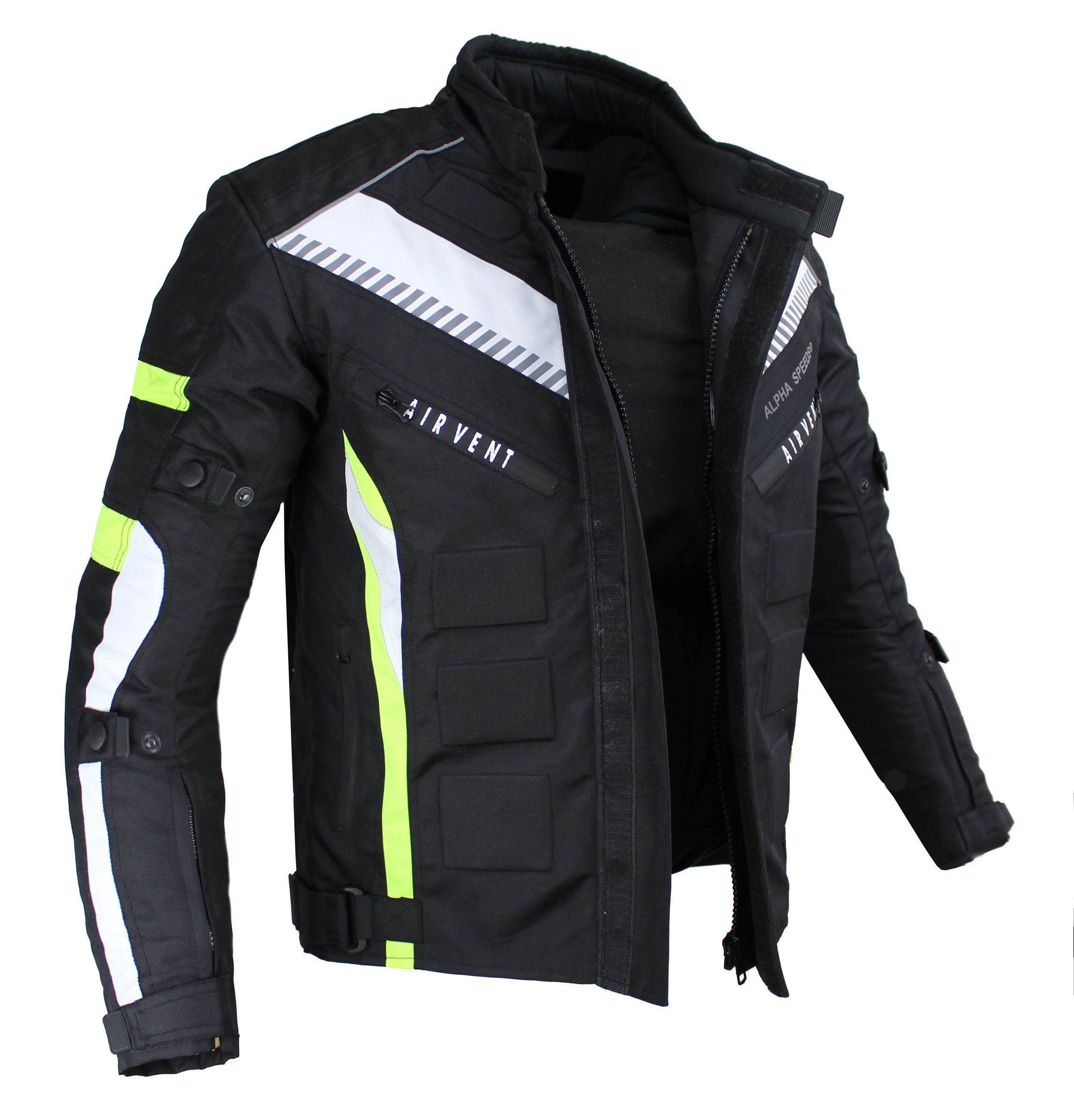 Alpha Speeds Motorradjacke Herren Motorrad Biker Textil Jacke Wasserdicht Jacke mit Protektoren (Belüftungssysteme) Innenjacke ist trennbar: All Season, SLIM Fl – Bild 3 von 5