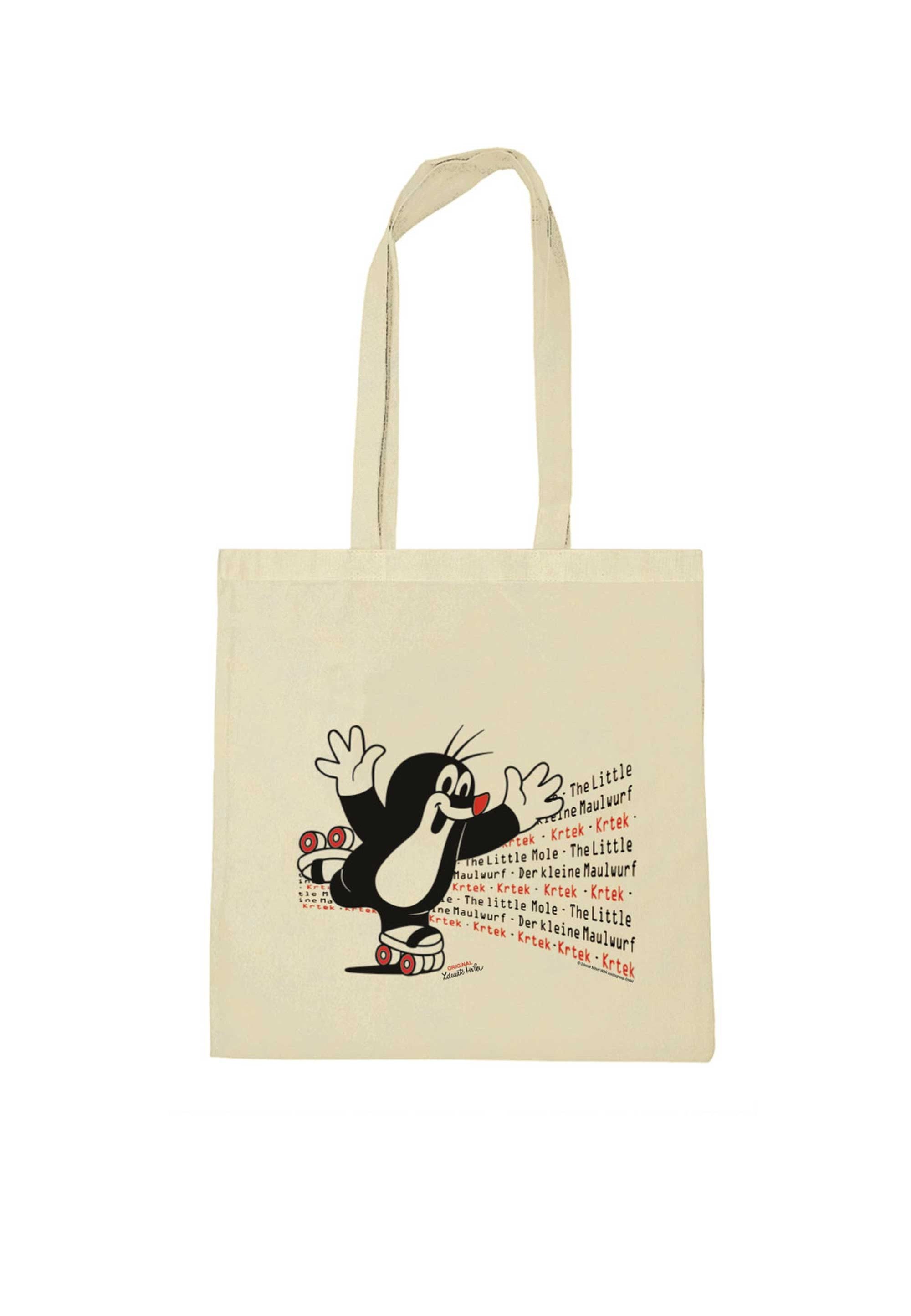 LOGOSHIRT Henkeltasche Der kleine Maulwurf - Rollschuhe, mit coolem Motiv