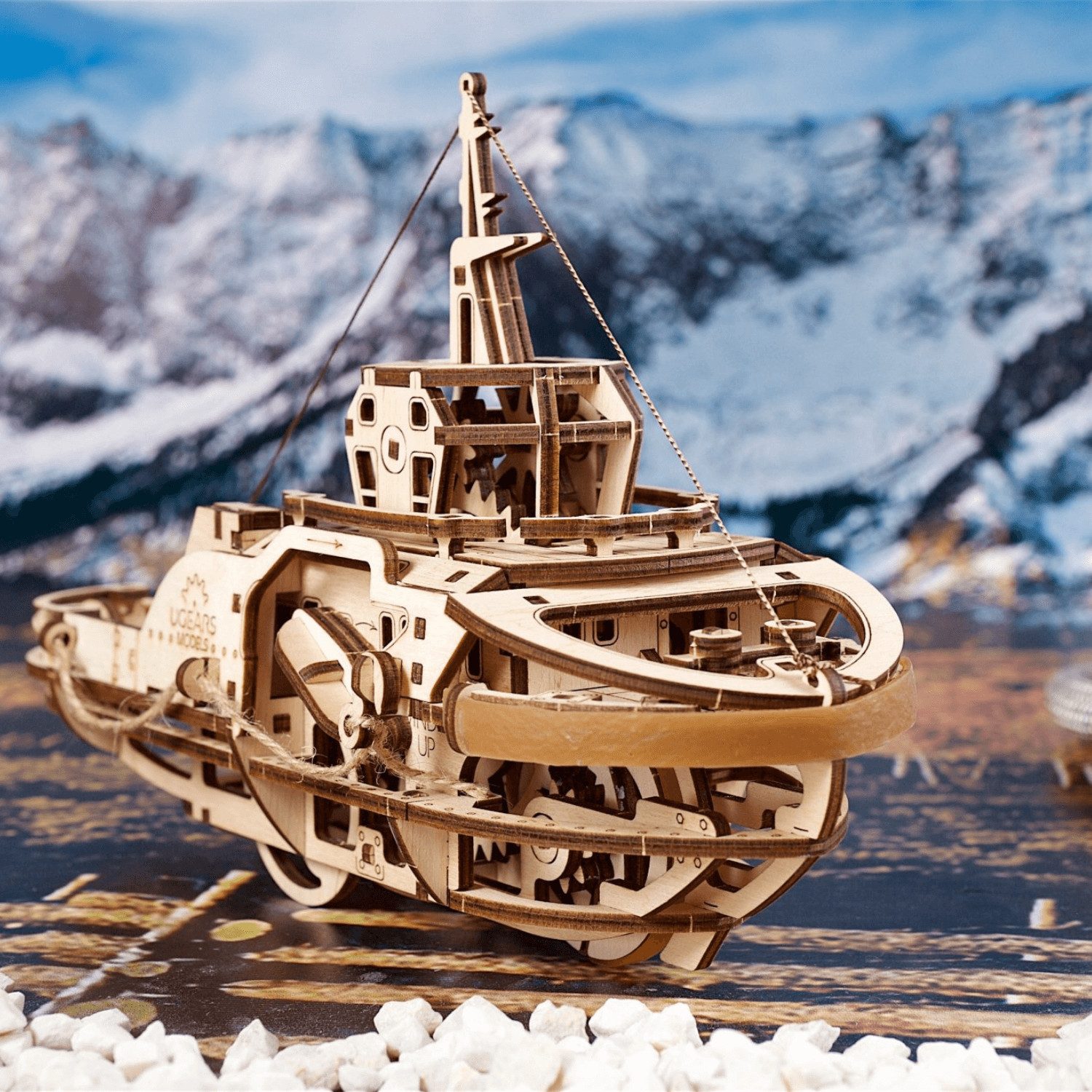 Puzzle Ugears Schleppschiff Mechanisches Holzpuzzle
