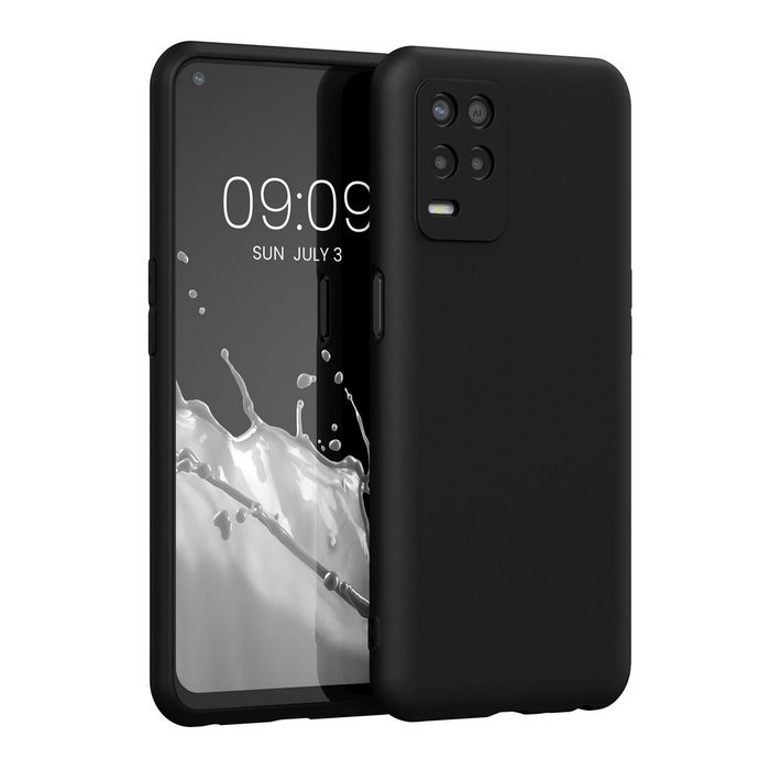 kwmobile Handyhülle Hülle für Realme 8 (5G) / Narzo 30 (5G) Hülle Silikon - Soft Handyhülle - Handy Case Cover - Schwarz matt
