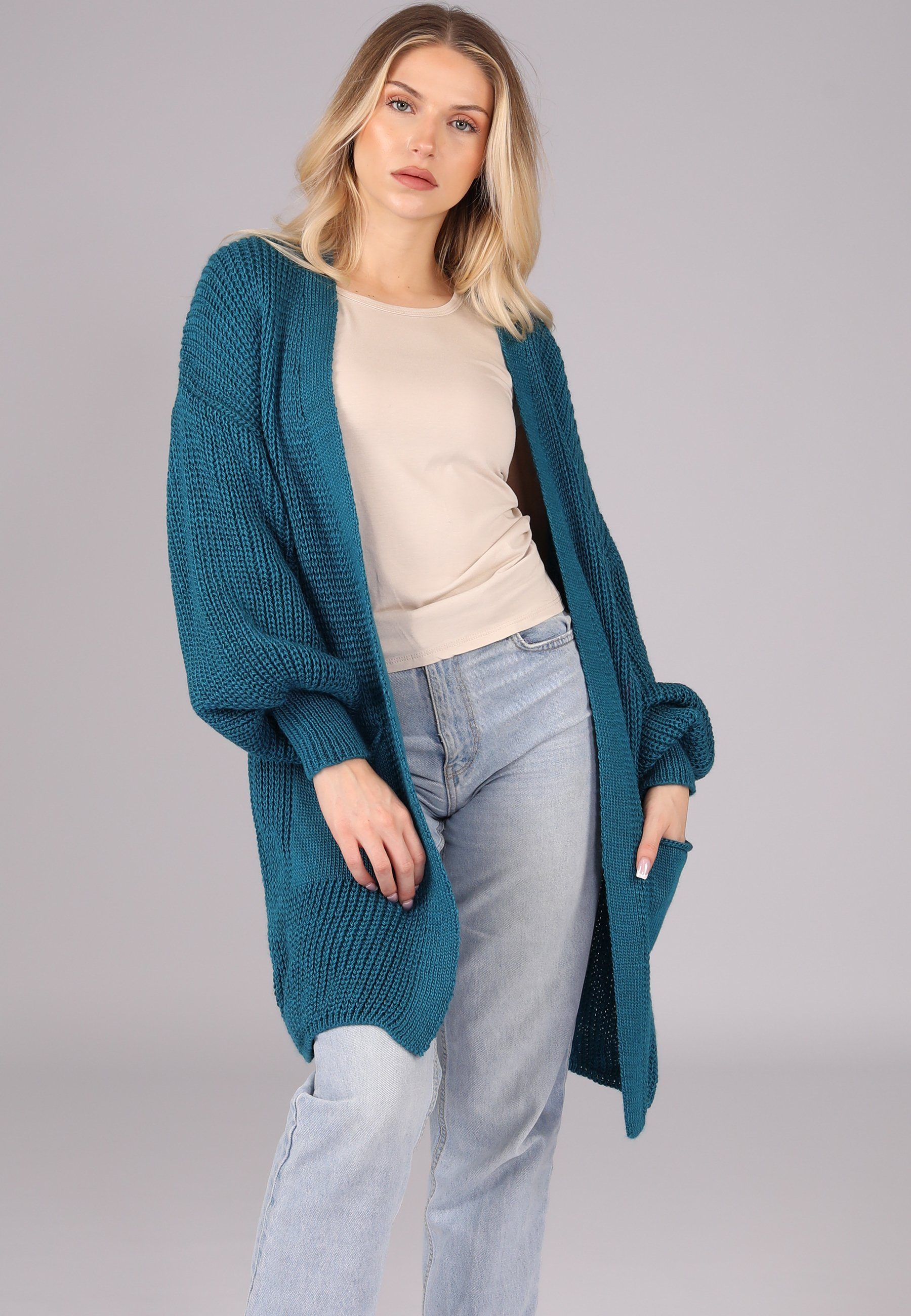 Strickjacke "Herbstlicher Damen-Cardigan – Gemütlicher Strickjacke mit Taschen"
