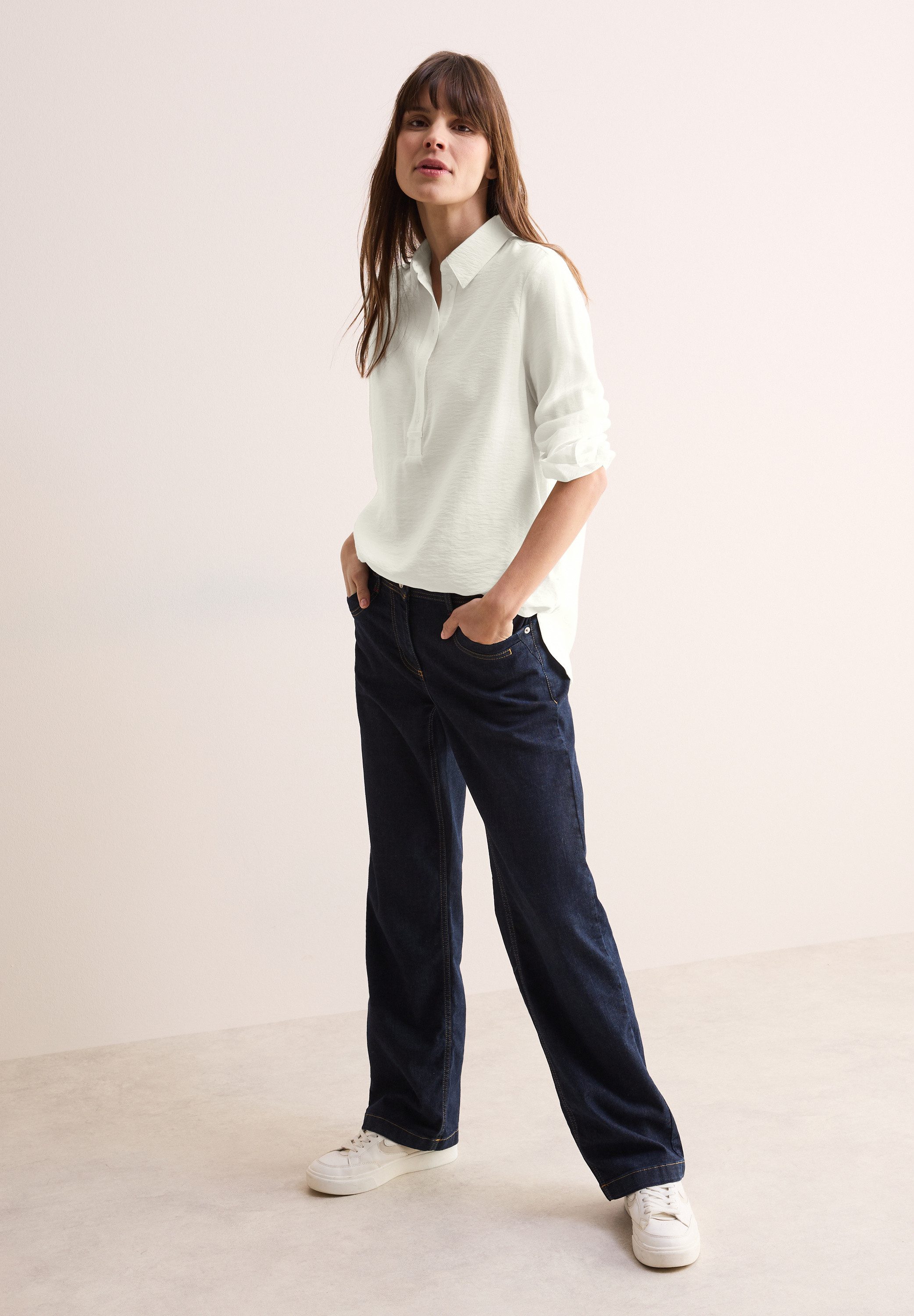 CECIL Langarmbluse mit dekorativer Knopfleiste