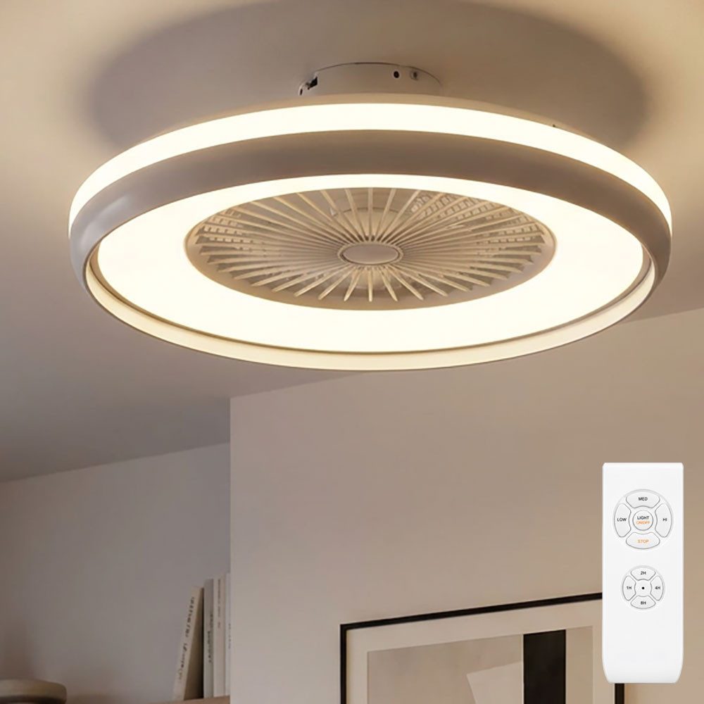 V-TAC Deckenventilator, Deckenventilator Deckenlampe Deckenleuchte CCT 3 Stufen LED