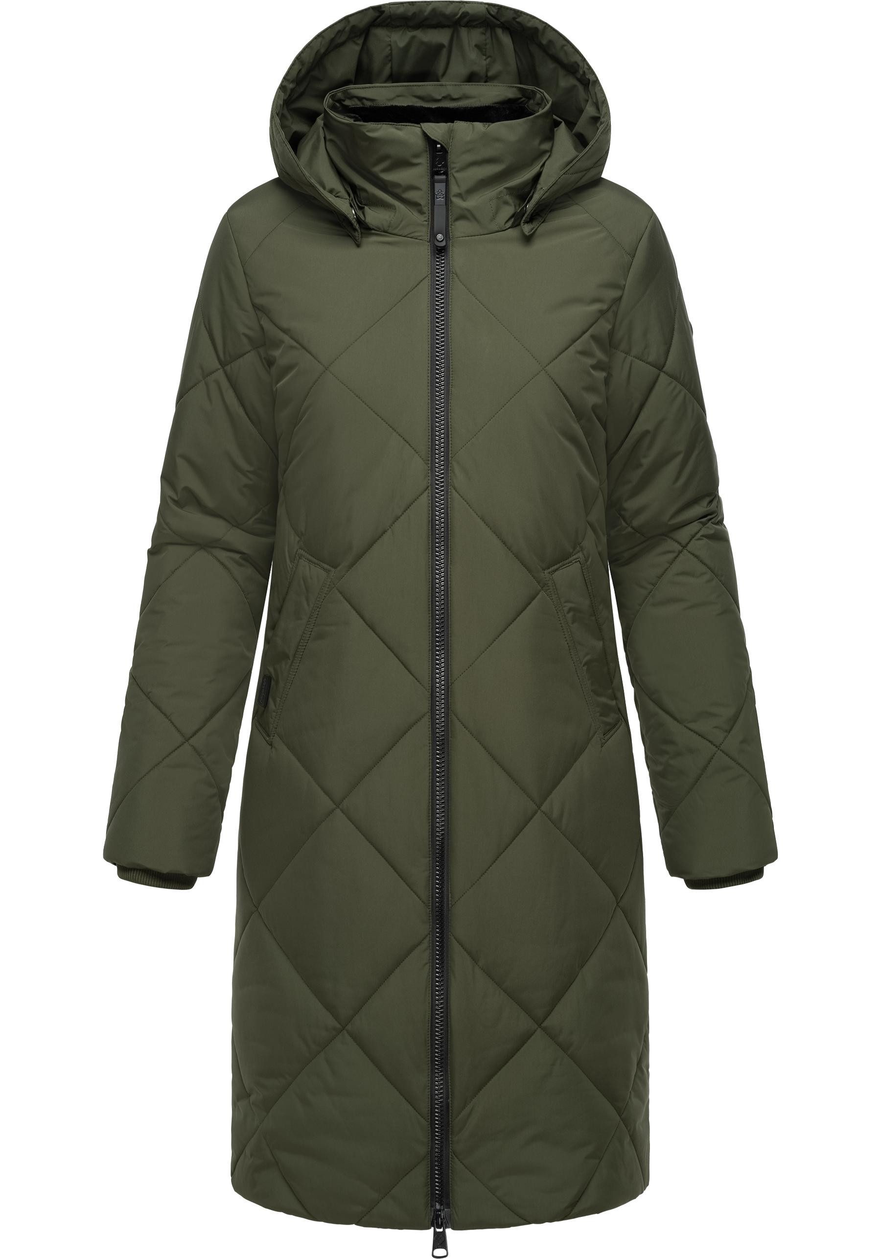 Ragwear Steppmantel Rebela stylischer Winterparka mit abnehmbarer Kapuze