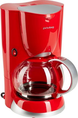 Privileg Filterkaffeemaschine 747528, 1,37l Kaffeekanne, Papierfilter 1x4, Max. 1080 Watt, rot