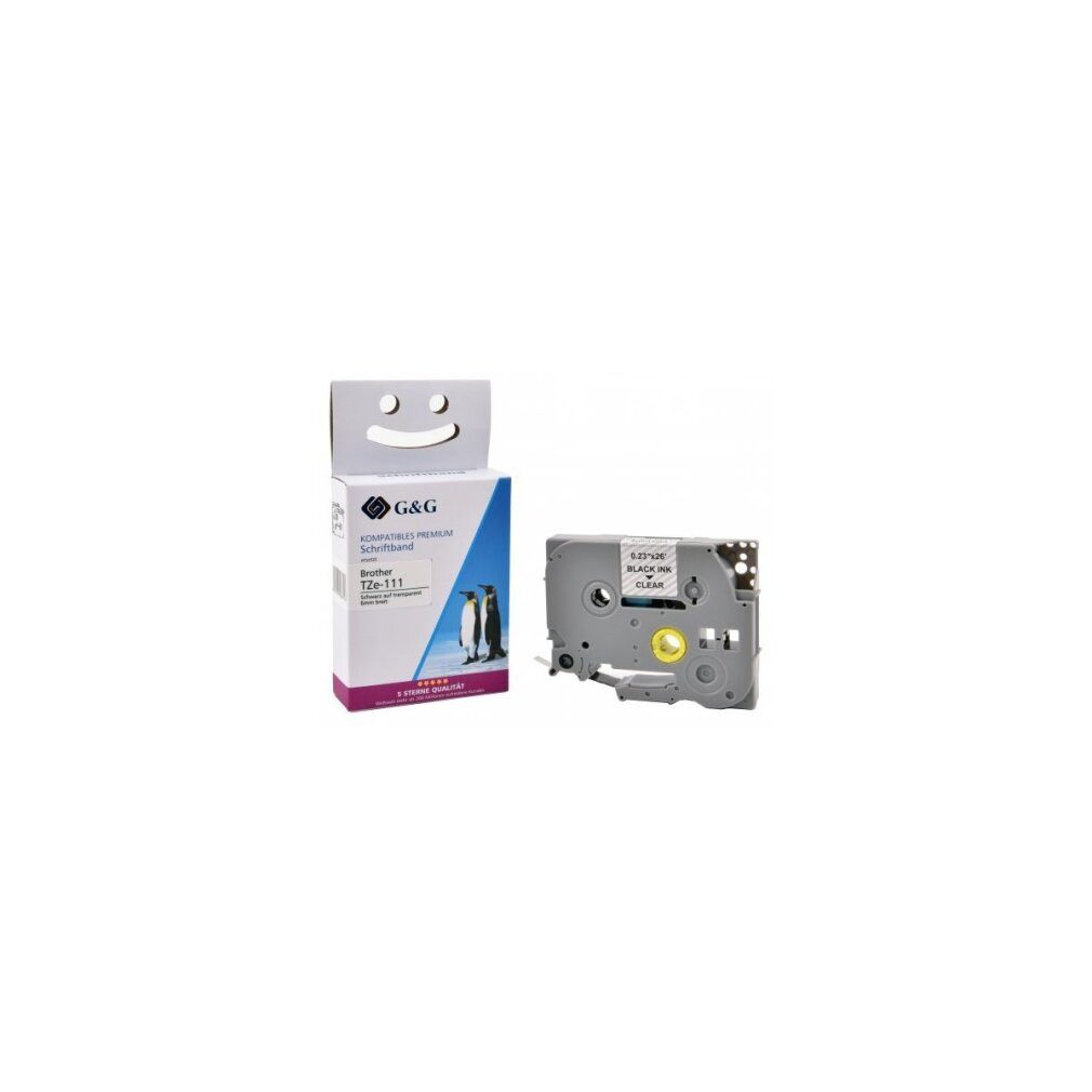 G & G Verlagsgesellschaft Druckerband G&G Schriftband kompatibel mit Brother TZe-111